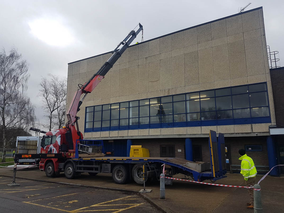 Lifting onto roof in Slough