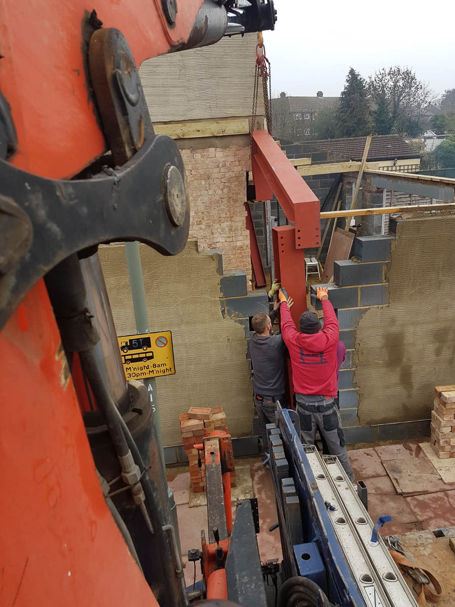 Placing steels in building in Croydon